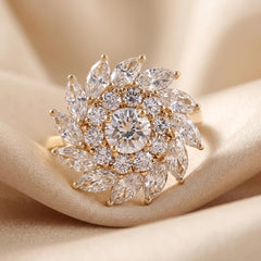 2.93 CT Round Cluster Cocktail Ring