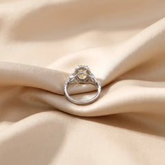3.06 CT Oval Cut Halo Split-Shank Ring