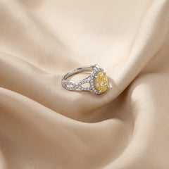 3.06 CT Oval Cut Halo Split-Shank Ring