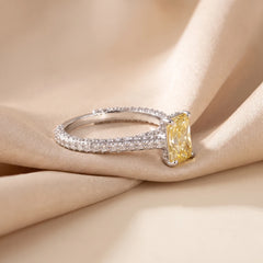 2.66 CT Radiant Solitaire Pavé Ring