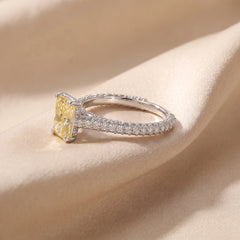 2.66 CT Radiant Solitaire Pavé Ring