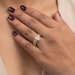 2.74 CT Marquise Solitaire Eternity Bridal Set Ring