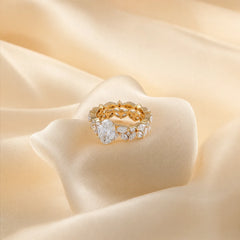 2.74 CT Marquise Solitaire Eternity Bridal Set Ring
