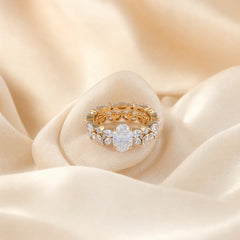 2.74 CT Marquise Solitaire Eternity Bridal Set Ring