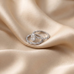 2.74 CT Marquise Solitaire Eternity Bridal Set