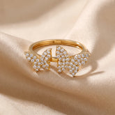 0.43 CT Round Double Butterfly Open Ring