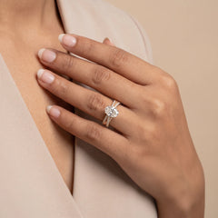 3.35 CT Oval Diamond Pavé Bridal Set