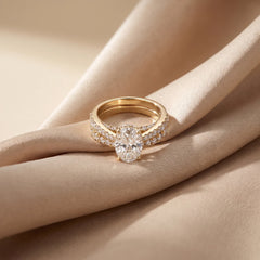 3.35 CT Oval Diamond Pavé Bridal Set