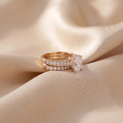 3.35 CT Oval Diamond Pavé Bridal Set