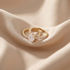 3.35 CT Oval Diamond Pavé Bridal Set