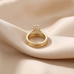 3.35 CT Oval Diamond Pavé Bridal Set