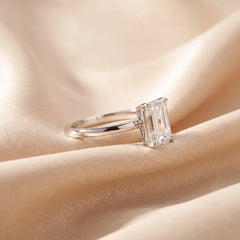 1.57 CT Emerald Cut Solitaire Lab Diamond Ring