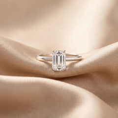 1.57 CT Emerald Cut Solitaire Lab Diamond Ring