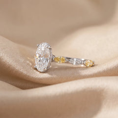 2.75 CT Oval Cut Side Stone Ring