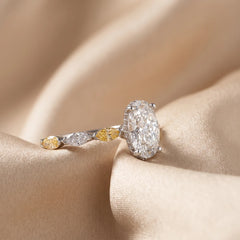 2.75 CT Oval Cut Side Stone Ring