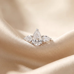 5.86 CT Pear Cut Three Stone Ring