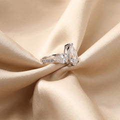 5.86 CT Pear Cut Three Stone Ring