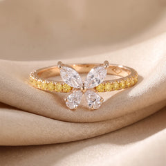 0.89 CT Marquise Cut Butterfly Pavé Ring