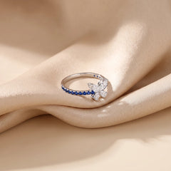 0.88 CT Marquise & Pear Cut Butterfly Sapphire Pavé Ring