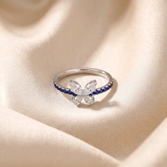 0.88 CT Marquise & Pear Cut Butterfly Sapphire Pavé Ring