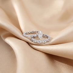 3 CT Oval Cut Multi Shape Cluster Twin Ring