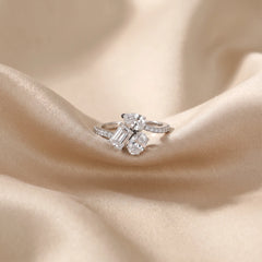 1.8 CT Multi-Shape Diamond Cluster Pavé Ring