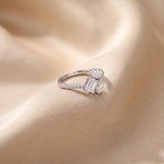 1.8 CT Multi-Shape Diamond Cluster Pavé Ring