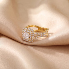 2.84 CT Cushion Double Halo Split-Shank Ring