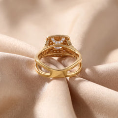 2.84 CT Cushion Double Halo Split-Shank Ring
