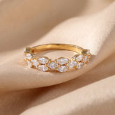 1.20 CT Marquise Cluster Half Eternity Ring