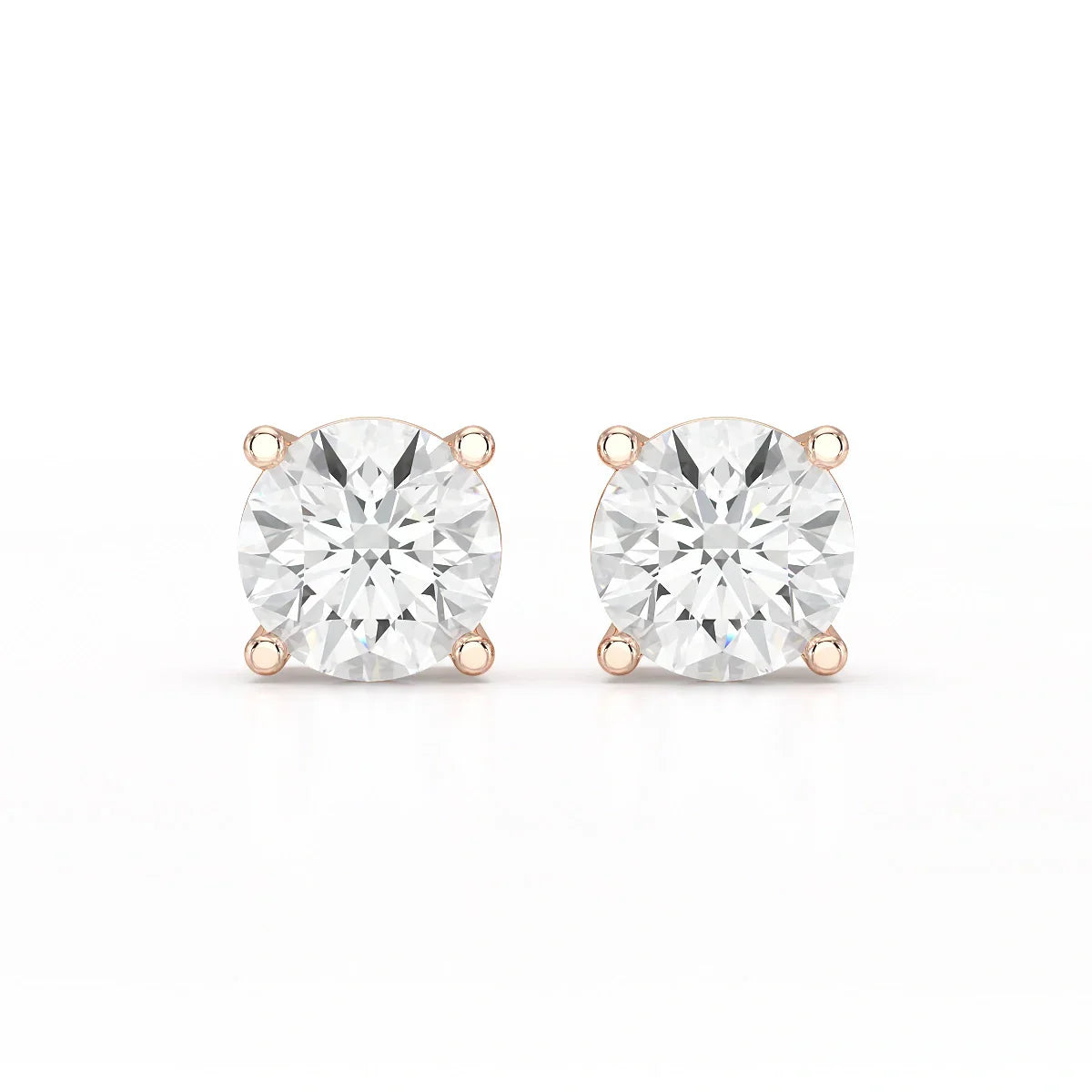 1 Carat Studs Lab Diamond Round Earrings