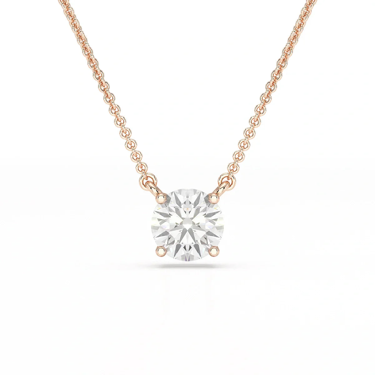 1 Carat Round Solitaire Lab Grown Diamond Pendant