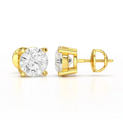 1 Carat Studs Lab Diamond Round Earrings