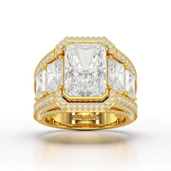 Radiant 9.68 Carat Lab Grown Diamond Wedding Ring - Jama Jewels