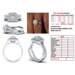 2.84 CT Cushion Double Halo Split-Shank Ring