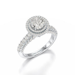 White Gold 2.3 CT Lab Diamond Engagement Ring - Jama Jewels