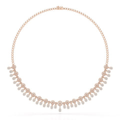 Round Cut Lab Grown Diamond 4.96 CT Elegant Choker Necklace