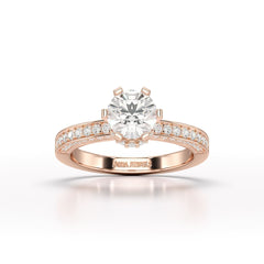 Round Lab Diamond 1.65 CT Simple Wedding Ring - Jama Jewels