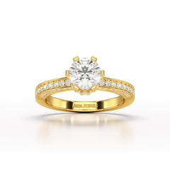 Round Lab Diamond 1.65 CT Simple Wedding Ring - Jama Jewels