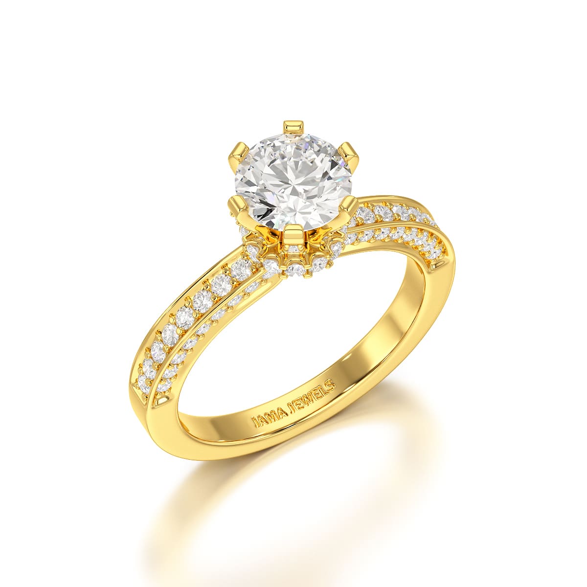 Round Lab Diamond 1.65 CT Simple Wedding Ring - Jama Jewels