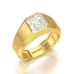 3 CT Asscher Cut Lab Diamond Men's Ring
