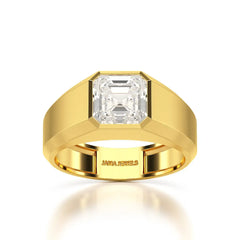 3 CT Asscher Cut Lab Diamond Men's Ring
