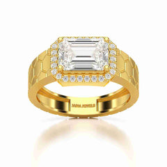 3.23 CT Emerald Cut Lab Diamond Men's Ring