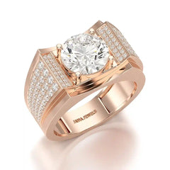 4 CT Round Cut Lab Diamond Men's Ring
