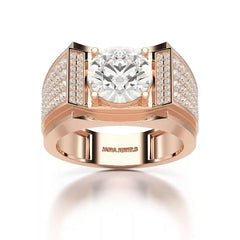 4 CT Round Cut Lab Diamond Men's Ring