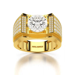 4 CT Round Cut Lab Diamond Men's Ring