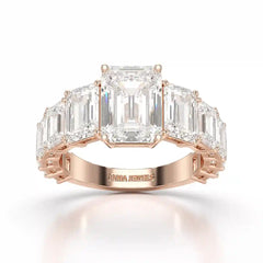 7.8 CT Emerald Shape Lab Diamond Ring