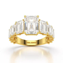 7.8 CT Emerald Shape Lab Diamond Ring