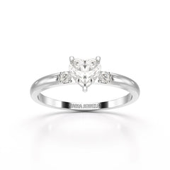 0.68 CT Heart Shaped Lab Diamond Ring