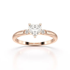0.68 CT Heart Shaped Lab Diamond Ring
